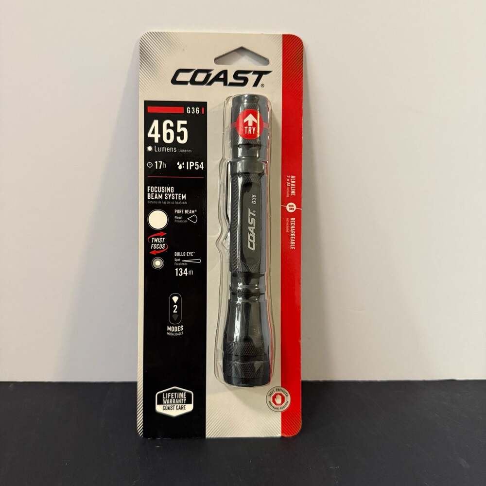 COAST G36 Focusing Beam LED Flashlight - 465 Lumens - IP54 Water Resistant